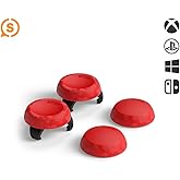 SCUF Control Thumbstick Grips - 4 Pack with 2 Bases - Tactic - Joystick Thumb Grips For Xbox One and Xbox Series X & S, PS4, PS5, Nintendo Switch Pro Controller - Red