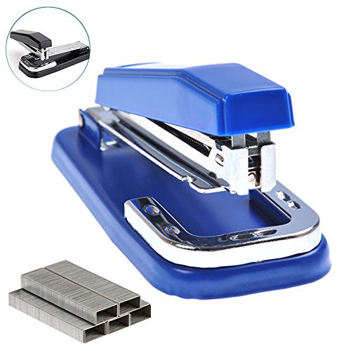 Staplers,Rotate Stapler,Desk Stapler,Metal Stapler Office Supplies with 1000 Staples (Blue)