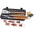 Chefmasterâ„¢ 8pc Stainless Steel Barbeque Tool Set with Bamboo Handles