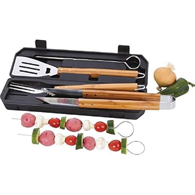 Chefmasterâ„¢ 8pc Stainless Steel Barbeque Tool Set with Bamboo Handles