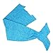 Mermaid Tail Blanket Crochet Mermaid Blanket for Adult and Kids, All Seasons Sleeping Blankets, Warm Soft Living Room Sleeping Bag,Birthday (Adult, Blue#)