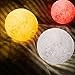 Global-Store 3D Moon Lamp Baby Night Light Remote Control, White and Warm White with Adjustable 7 Colors Rechargeable and Timer(5.9Inch)