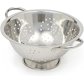 Home Basics Deep Colander Stainless Steel 3 Quart#44;
