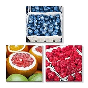 3 Piece Canvas Wall Art for Living Room Bedroom Home Artwork Foods Paintings Ready to Hang - 12"x12"x3 Panels
