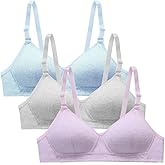 ABTRAV Teen Girls Bras Cotton Breathable Underwear Wire Free Training Bralette Sports Bra for 12-18 Years
