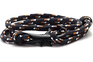 Heavstjer Fashion Plated Black Alloy Shark Tail Hook Colorful Rope Link Bracelet