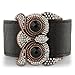 Leather and Crystal Owl Cuff Bracelet