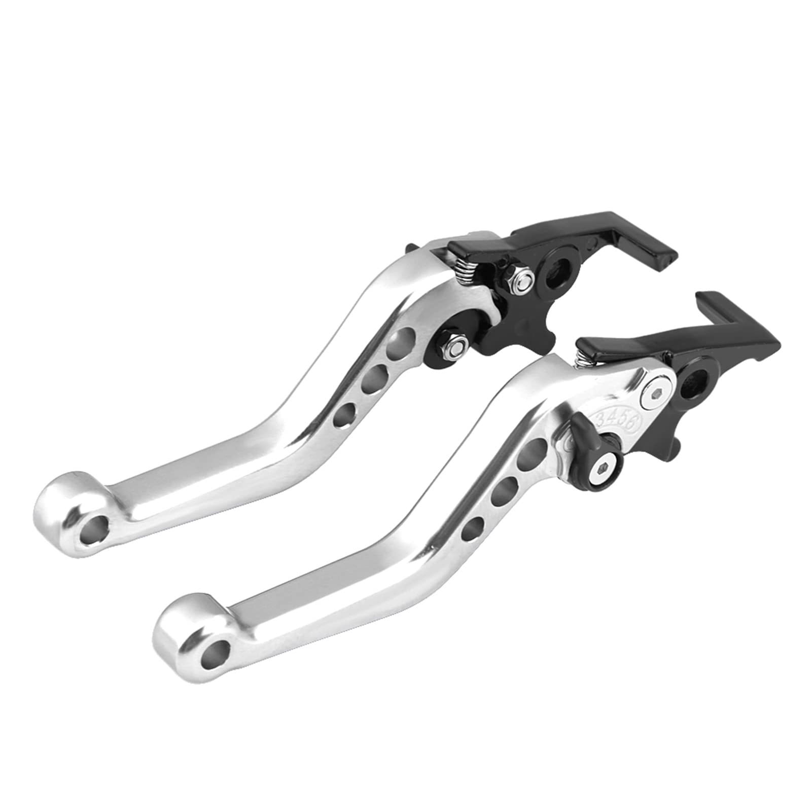 Fydun Brake Lever Set, Clutch Handle Levers 1 Pair CNC Aluminum Motorcycle Scooter Modification Double Disc Brake Lever Universal Brake Lever for Motorcycle(Silver)
