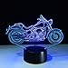 Cirkooh New Motorcycle Motorbike 3D Optical Illusion Table Lamp 7 Colors Change Timing Remote Control and Touch Button LED Light Decor