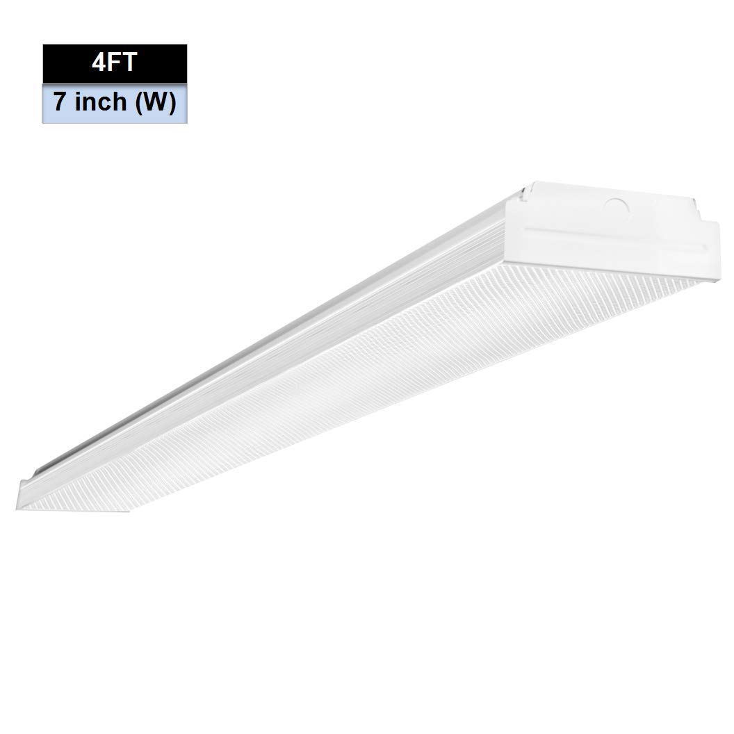 AntLux 4ft LED Garage Shop Lights, LED Wraparound Light Fixture 50W, 5500  Lumens, 4000K Neutral White, 4 Foot Integrated Low Profile Linear  Flushmount ...