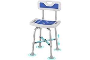DRSUPPOR Shower Chair for Seniros Elderly Handicap Disabled Bariatric Adults or Women with Back, Bench Seat for Inside Shower stall and Bathroom Bath Tub Seats Adjustable Small Stool Heavy Duty 500 lbs Chairs