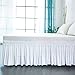 Cozylife Three Fabric Sides Wrap Around Elastic Solid Bed Skirt, Easy On/Easy Off Dust Ruffled Bed Skirts 16 Inch Tailored Drop (White, Twin)