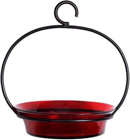 Amazon Com Glass G443vm Red Hanging Birdbath Flat Bottom Bowl