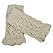 Voberry® Women Knitted Boot Cuffs Toppers Hollow Leg Warmers Socks for Boots (Beige)