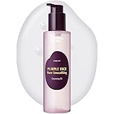 EQQUALBERRY Purple Rice Pore Smoothing Cleansing Oil – Deep Cleansing for Pores & Blackheads | Korean Oil Cleanser for Face & Makeup Remover | Hydrating & Soothing Formula, 6.76 fl.oz