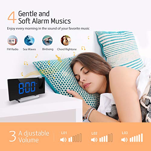 Mpow [Upgraded Projection Alarm Clock, 5'' LED CurvedScreen Digital