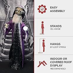 Haunted Hill Farm Animatronic Talking Wizard with