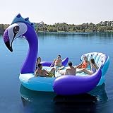 Pretty Peacock Island - Gigantic Inflatable 6-Adult Party Lake Float