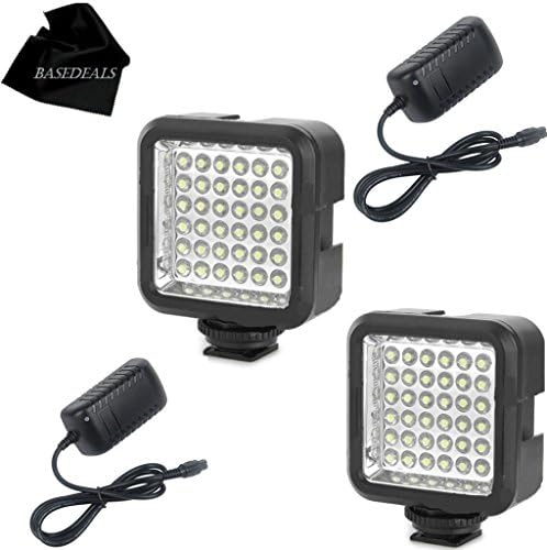 (2) Powerful 36 LED Array Hot Shoe Mount LED Video Light for Sony Cyber-shot DSC-D700, DSC-D770, DSC-F707, DSC-F717, DSC-F828, DSC-HX400V, DSC-HX50V Cameras: Stackable LED Light Panel