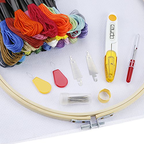 Caydo Full Range of Embroidery Starter Kit with Instructions, Bamboo