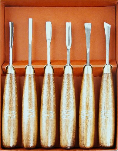 Crown 220 / Big Horn 22000 Woodcarving Tool Set, 6 Piece, Boxed