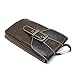 Coffee Universal Matte Premium Genuine Leather Multi-function Belt Loop Case Holster Carrying Bag Pouch Two Pockets Inside With Metal Buckle Out Size 17.5x10.5x2.5 CM