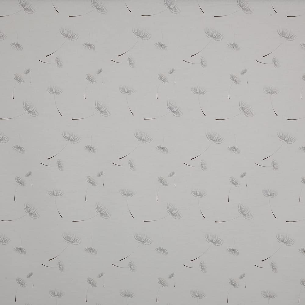 Kt KILOtela - Digital Printed Canvas Fabric, Upholstery, Cushions, Curtains, Half Panama Cotton, 100 cm Length x 280 cm Width | Dandelion Balanche - Grey, Beige ─ 1 Metre