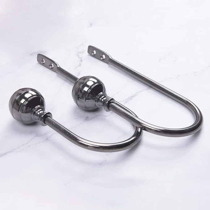 SparY Curtain Tiebacks Hook,1 Pair Of Ball End Brushed Chrome/Nickel