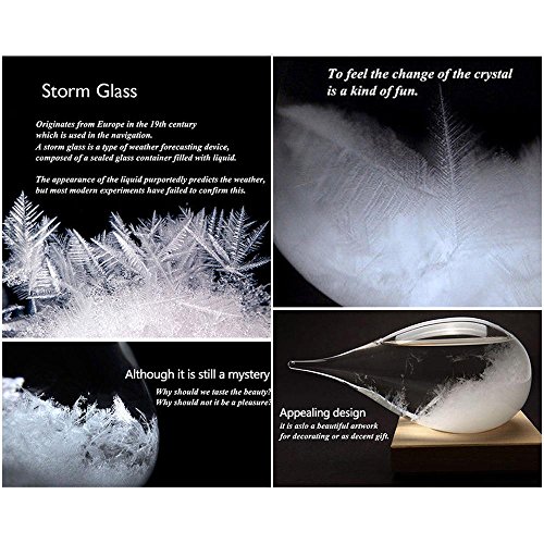 Storm Glass Weather Forecaster Bottle, niceEshop(TM) Water Droplets Weather Barometer Ornaments, Crystal Bottle for Home Office Decoration