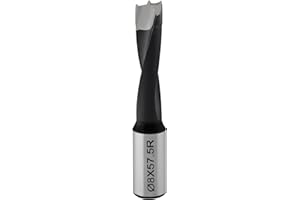 Carbide Tipped Brad Point Boring Bit 8mm Dia x 57.5mm Long - 10mm Shank, Right Hand Rotation for CNC Dowel Drilling