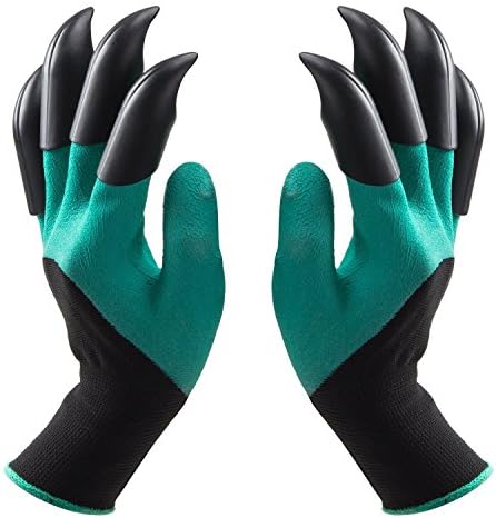 LITTCO Garden Gloves Claws Waterproof Right Left Hand Dig Plant Weed Seeding Rose Pruning