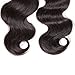 UNice Hair Brazilian Body Wave Human Hair 1 Bundle 100% Unprocessed Virgin Human Hair Weave Extensions Natural Black Color Can be Dyed and Bleached 12 inch