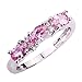 Psiroy Women's 925 Sterling Silver 1.5cttw Created Pink Topaz Filled 3 Stone Ring