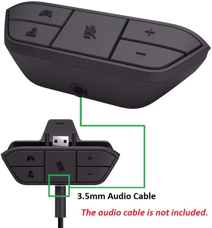 Lenpos Stereo Headset Adapter, Audio Mic Headphone Converter for Xbox One/One S/X/Elite 1/Elite2/Series X|S Controller Adjust Audio Balance Game Sound & Voice Chat