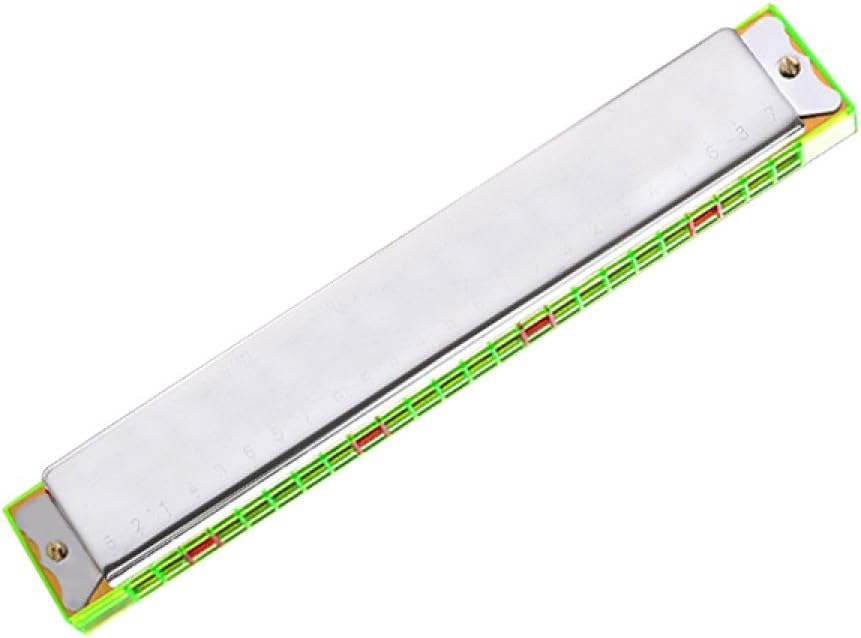24 Holes C Tune Harmonica Resin Polyphony Adult Fashion Entry Level Rural Harmonica,OneColor-178*28*23MM