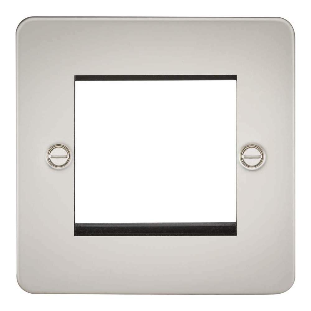 Knightsbridge FP2GPL Flat Plate Modular Faceplate, Pearl, 2G