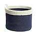 mDesign Knit Baby Nursery Closet Organizer Bin for Stuffed Animals, Toys, Blankets, Towels - Large, Navy/Ivory