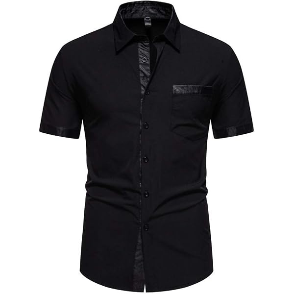 QUNPIU Men's Summer Short Sleeve Button Down Shirt – Slim Fit, Lightweight & Wrinkle Free – Casual Beach & Dress Shirt - View #3