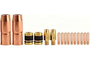 HASWELD 16PK .035 Mig Gun Kits Contact tip 000068 Nozzle Diffuser 169728 Adapter 169729 for Miller Millermatic 200/210/211/212/250/251 Welder M25 M40 AND Hobart MIG Gun