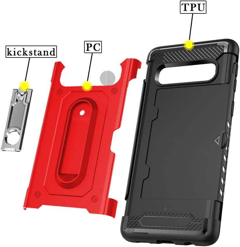 S 10 Plus Case Compatible With Samsung Galaxy S10plus Cases Kickstand Card Holder Gaxaly S10 10s Plus Phone Cover Glaxay Heavy Duty Armor Sam Gs10 Protective Bumper Blue 6 4inch Sleeves Phones Electronics