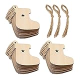 QINWEILU 30 PCS Wooden Christmas Tree Hanging