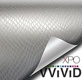 VViViD XPO Silver Snake Skin Leather Vinyl Wrap Roll with Air Release Technology (1ft x 5ft)