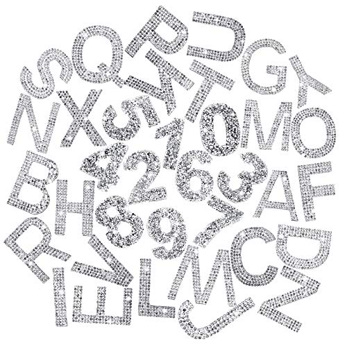 36 Pieces 1.8 Inch Glitter Rhinestone Alphabet Number Stickers Assorted