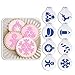 ART Kitchenware 8pcs Christmas Cookie Stencil Set Icing Royal Stencil Tool Deer,Candle,Snowflake,Hat,Crutch Stencils for Cake Beige/Semi-Transparent ST-852S