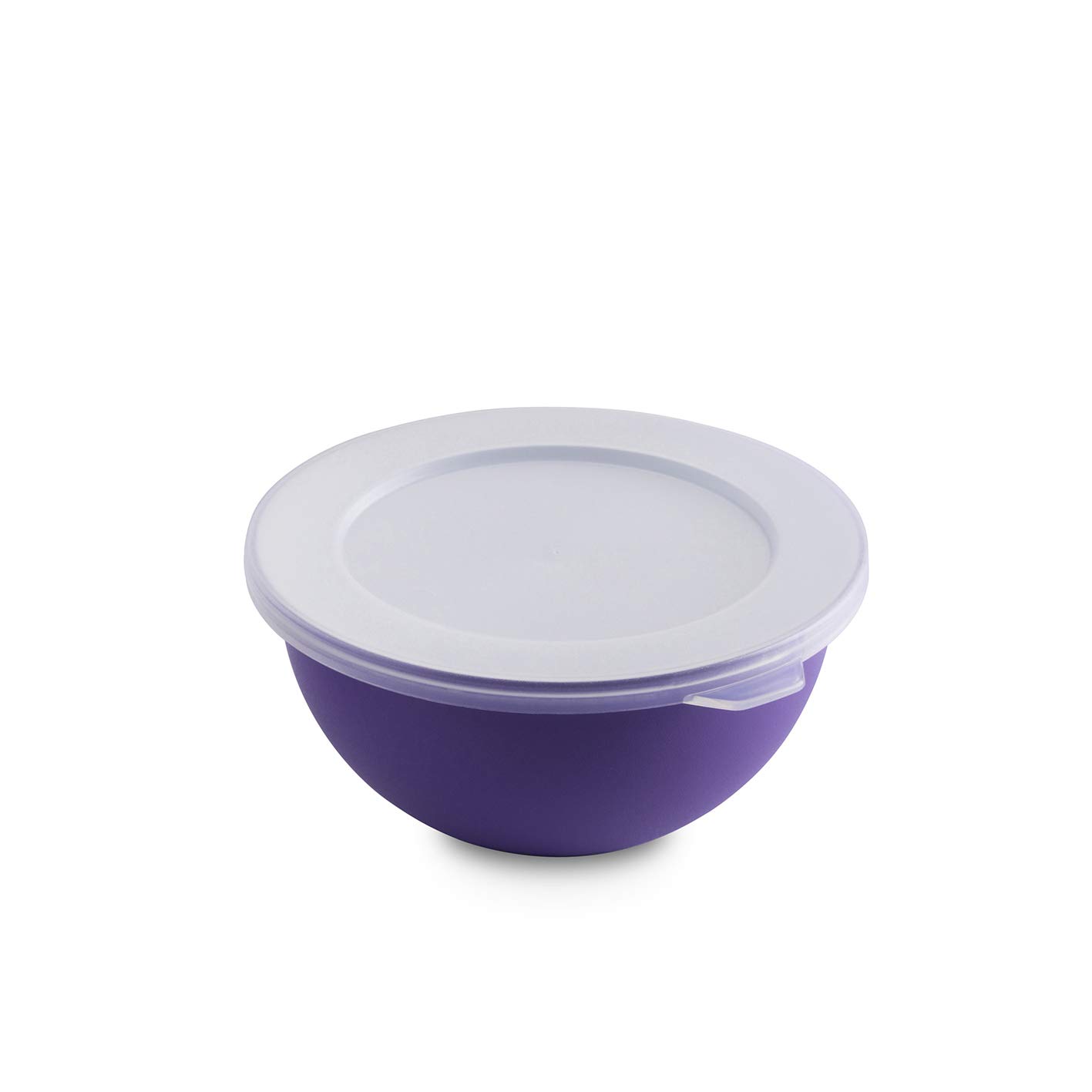 Omada Design 0,5 lt Bowl with Lid, 13,5 cm Diameter in White Colored Outside, in Polypropylene and Antibacterial Can Also be Used as Fridge Box