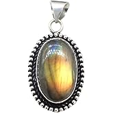 Natural Labradorite Stone Pendant 925 Sterling Silver Pendant Necklace Labradorite Gemstone Pendant Solitaire Handmade Pendant Gift For Her