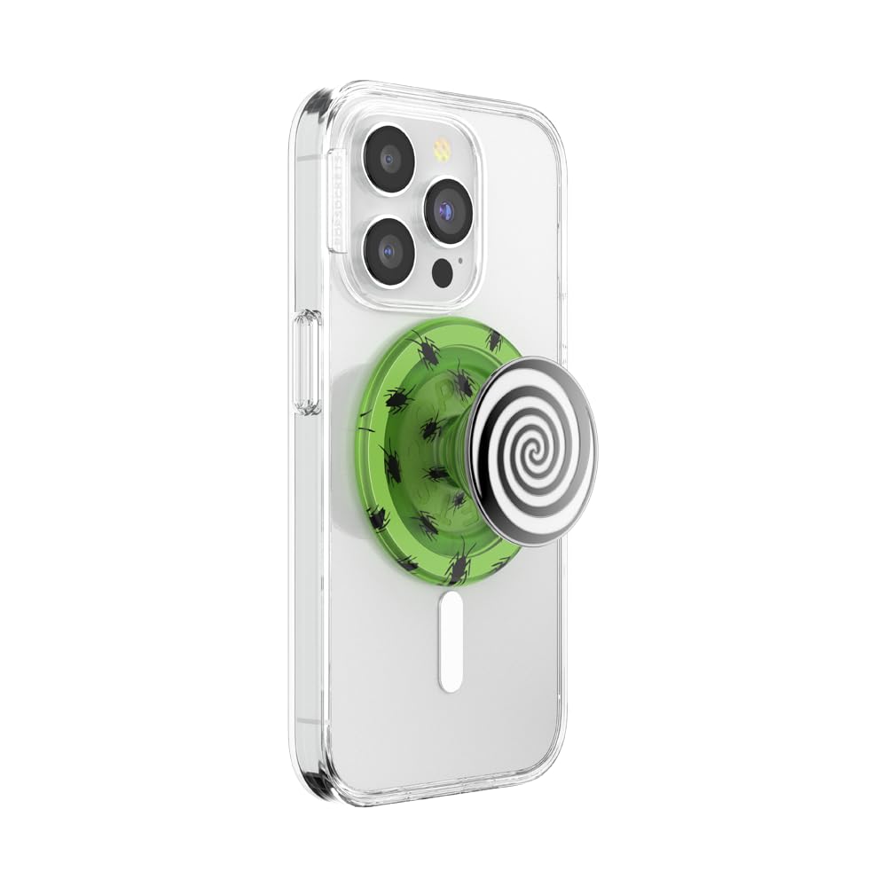 PopSockets Phone Grip for MagSafe, Secure Magnetic Phone Grip & Stand, Hands-Free Kickstand, Wireless Charging Compatible, Beetlejuice - Enamel Strong and Unsual