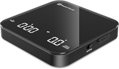 Maestri House Rechargeable Mini Espresso Scale with Timer 2kg/0.1g Black