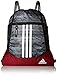 adidas Alliance Sackpack, Drawstring, Lightweight Small Gym Bag for Women, Soccer Backpack, Noise Black/Collegiate Burgundy/White/Black, One Size