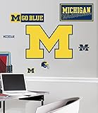 University of Michigan Peel & Stick Giant Wall Decals 18 x 40in